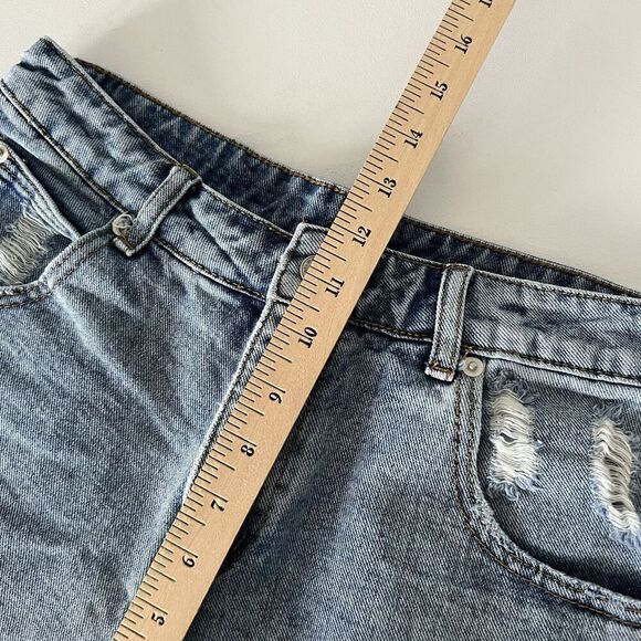 Princess Polly xx Jean Cut Off Shorts Womens 6 Distressed Daisy Duke High Waist - Picture 8 of 9